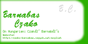 barnabas czako business card